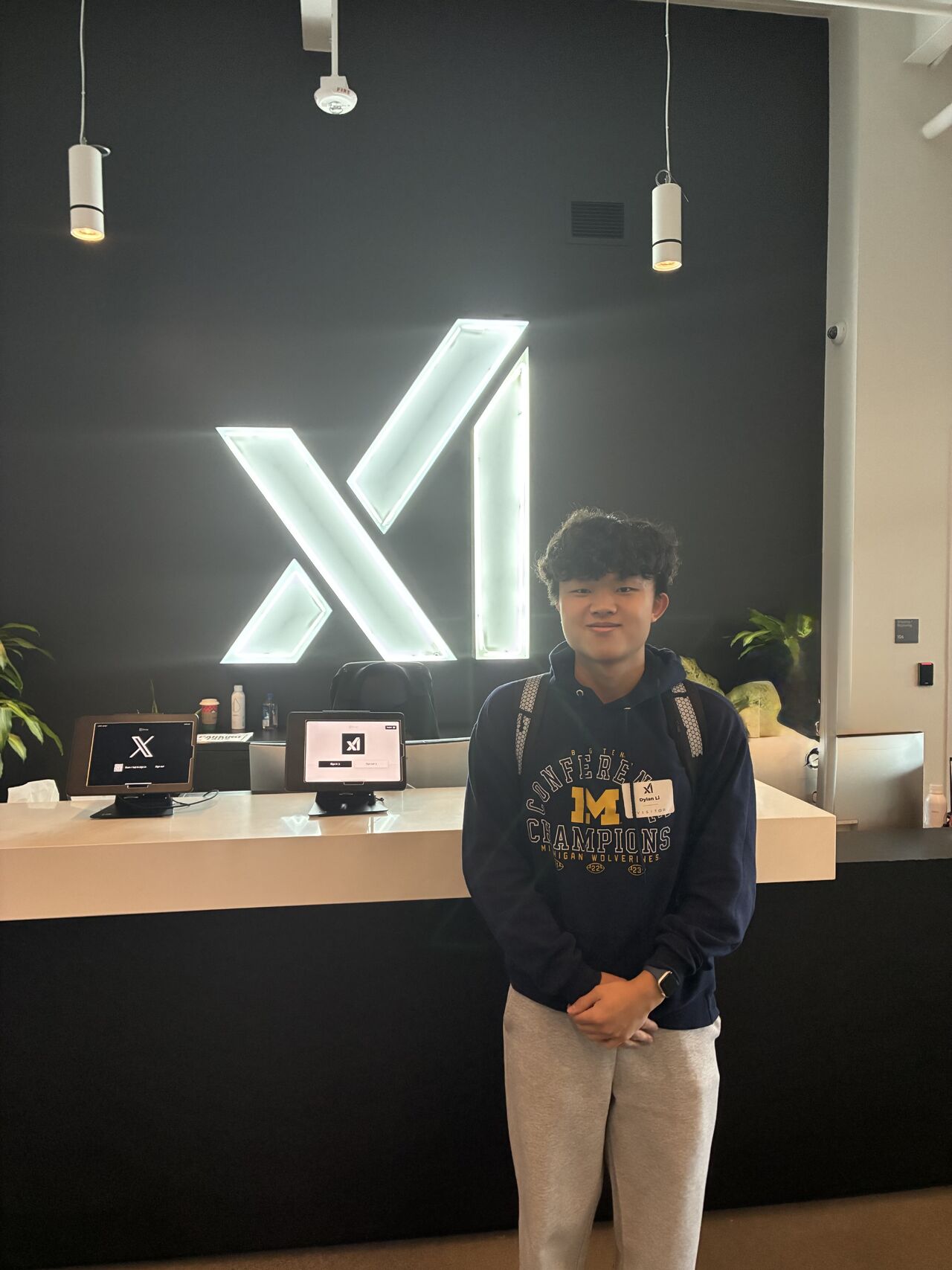 Image of me next to the xAI logo